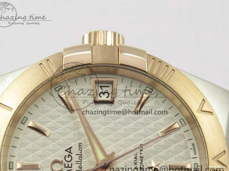 0115 Stylish Constellation 38mm SS RG VSF 1:1 Best Edition WhiteTextured Dial on SS RG Bracelet A8500 Super Clone 7921